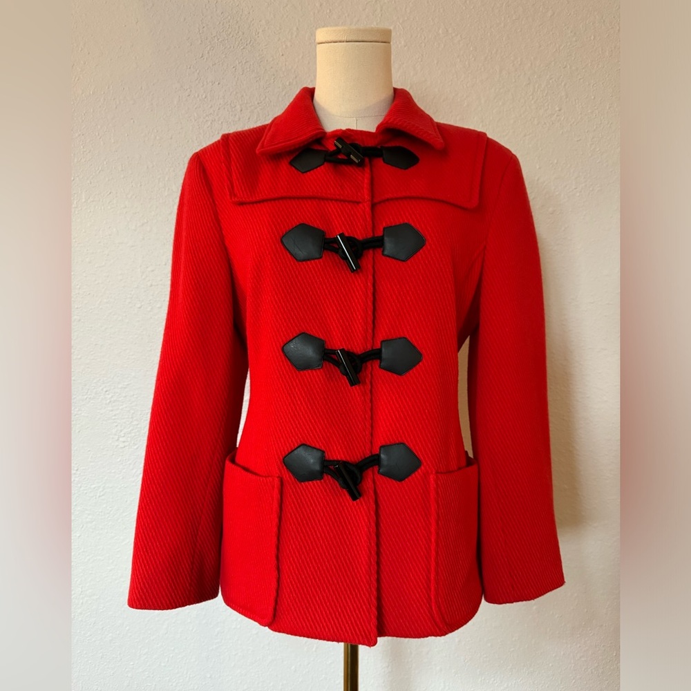 Anne Klein Classic Vermillion Toggle Jacket size XS